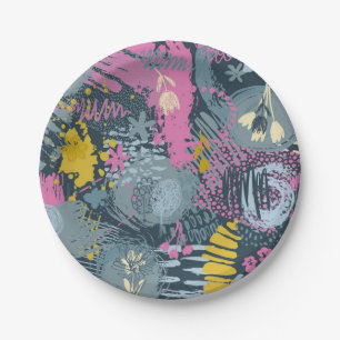 Abstract pattern paper plate