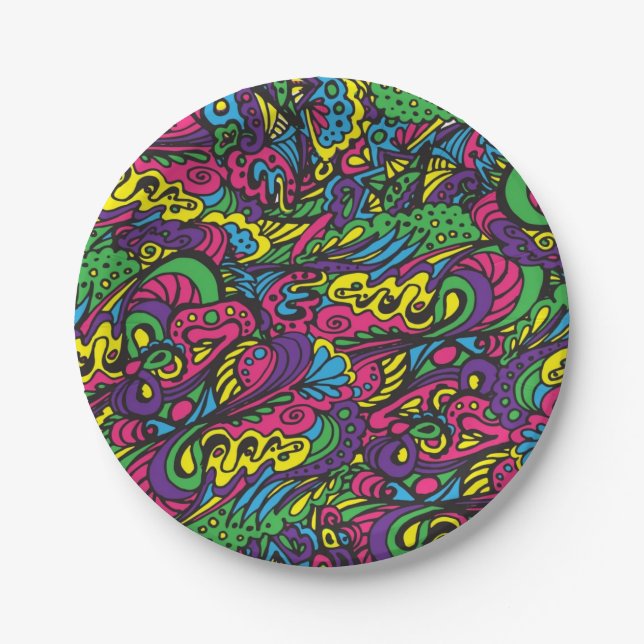 Abstract pattern paper plate (Front)