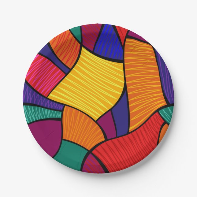 Abstract pattern paper plate (Front)