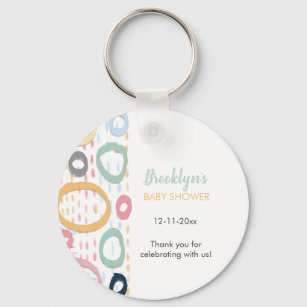 Abstract pattern pastel cute modern baby shower key ring