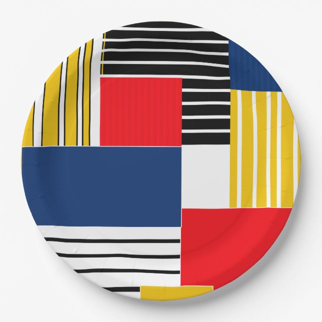 Abstract pattern . Patchwork . Paper Plate (Front)