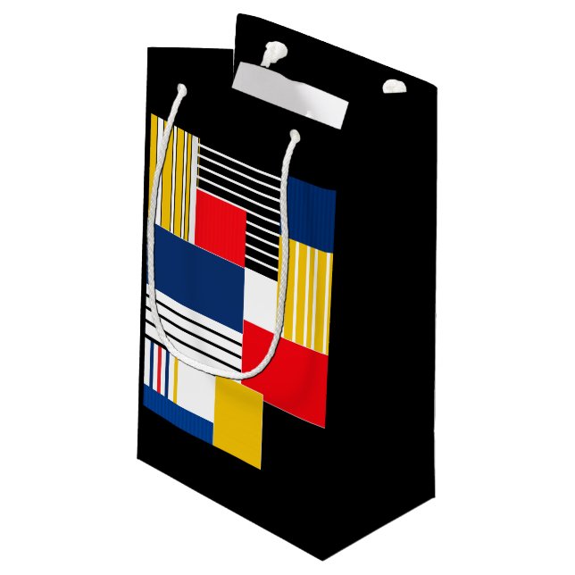 Abstract pattern . Patchwork . Small Gift Bag (Back Angled)