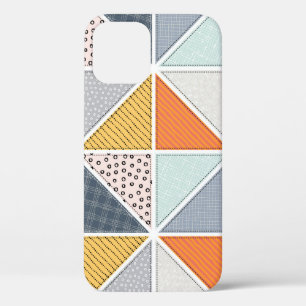 Abstract pattern, patchwork tiles. iPhone 12 case