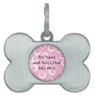 Abstract Pattern. Pink and White. Pet Tag