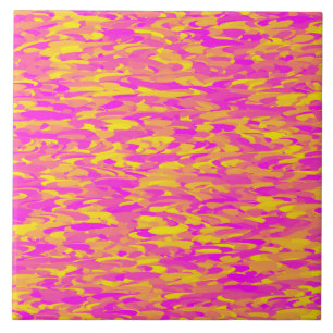 Abstract Pattern Pink Yellow Orange Ceramic Tile