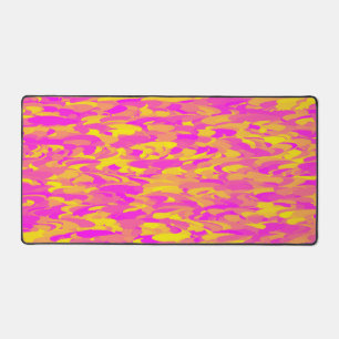 Abstract Pattern Pink Yellow Orange Desk Mat