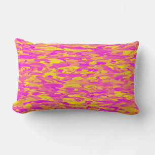 Abstract Pattern Pink yellow Orange Lumbar Cushion