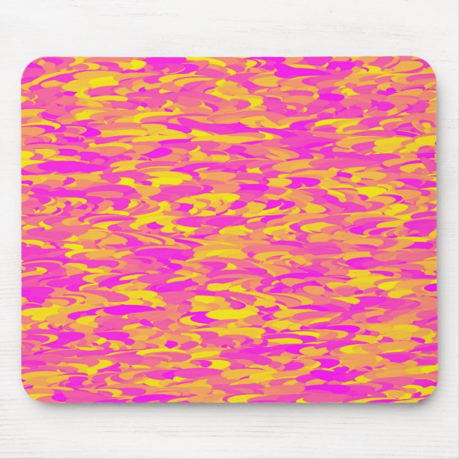 Abstract Pattern Pink Yellow Orange Mouse Pad (Front)