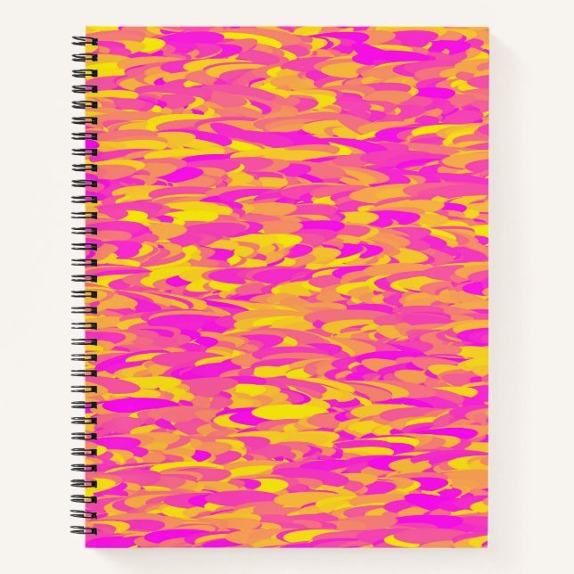 Abstract Pattern Pink Yellow Orange Notebook (Front)