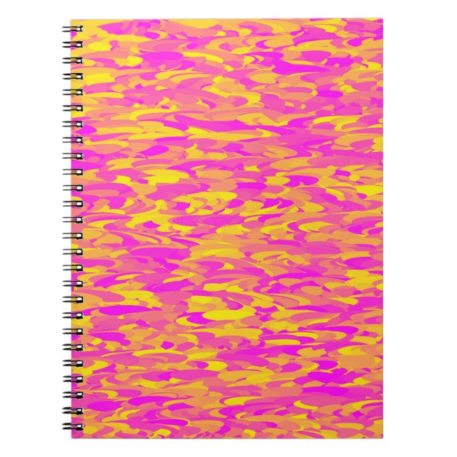 Abstract Pattern Pink Yellow Orange Notebook (Front)