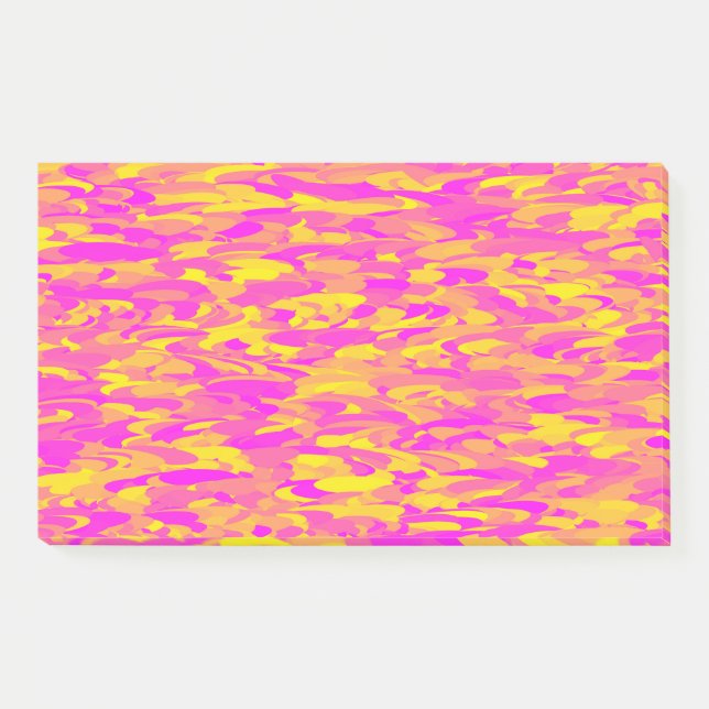 Abstract Pattern Pink Yellow Orange Post-it Notes (Front)