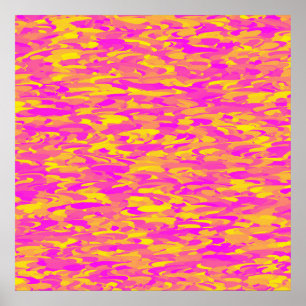 Abstract Pattern Pink Yellow Orange Poster