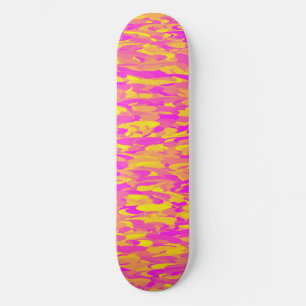 Abstract Pattern Pink Yellow Orange Skateboard