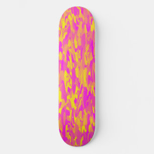 Abstract Pattern Pink Yellow Orange Skateboard