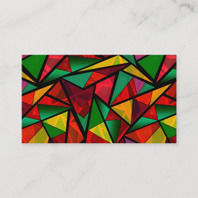 Abstract pattern polygona geometric retro modern B Business Card (Front)