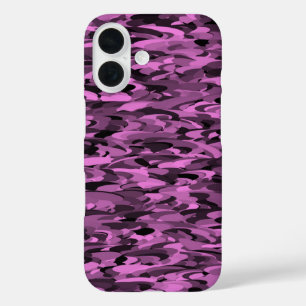 Abstract Pattern Purple Black iPhone 16 Case
