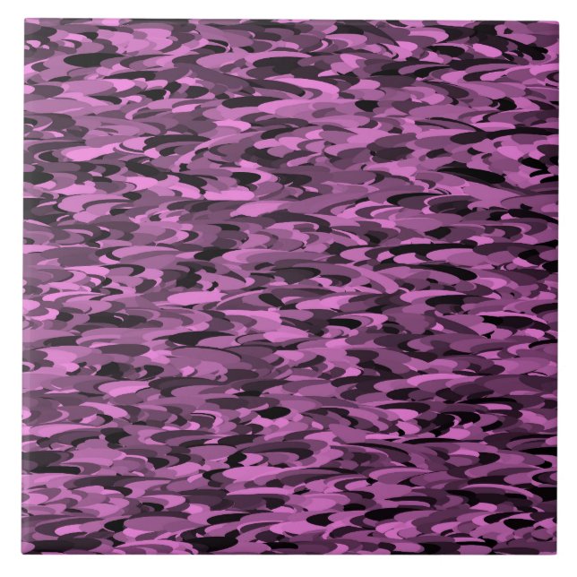 Abstract Pattern Purple Black Ceramic Tile (Front)