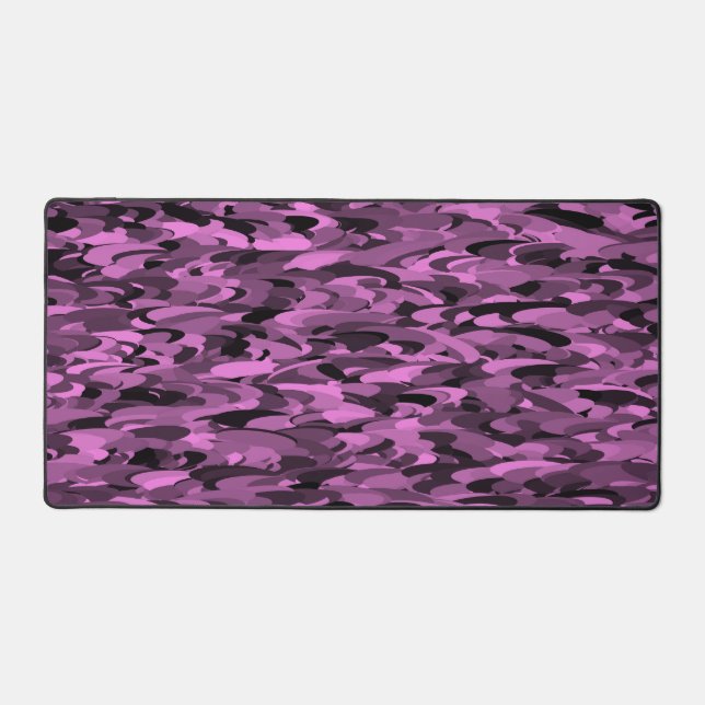 Abstract Pattern Purple Black Desk Mat (Front)