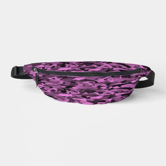 Abstract Pattern Purple Black Fanny Pack (Front)