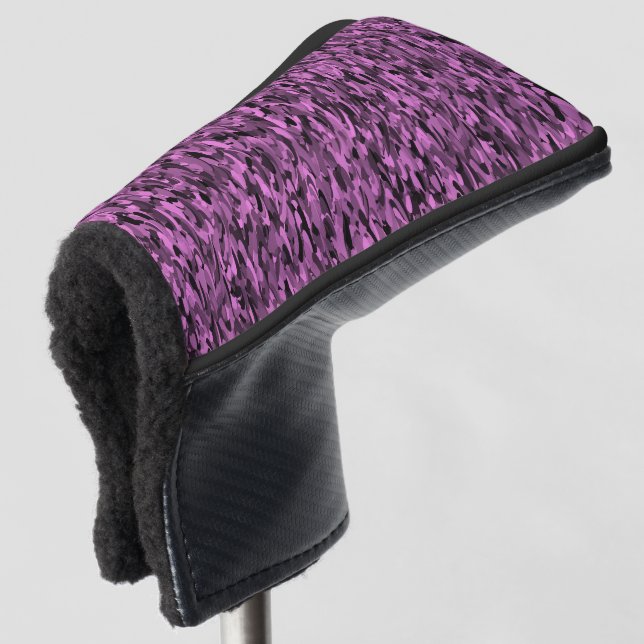 Abstract Pattern Purple Black Golf Head Cover (3/4 Front)