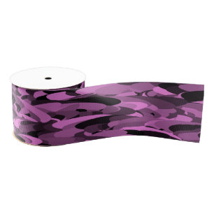 Abstract Pattern Purple Black Grosgrain Ribbon