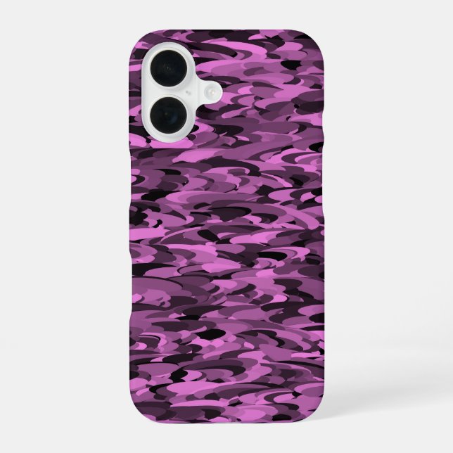 Abstract Pattern Purple Black iPhone 16 Case (Back)