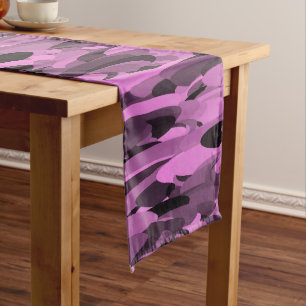 Abstract Pattern Purple Black Long Table Runner