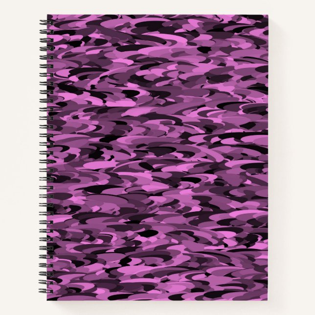 Abstract Pattern Purple Black Notebook (Front)