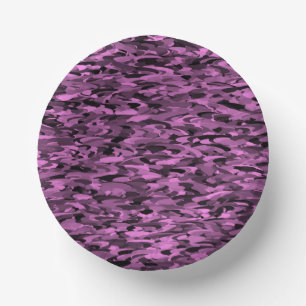 Abstract Pattern Purple Black Paper Plate