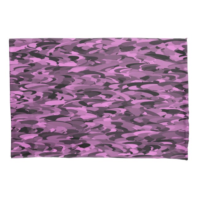 Abstract Pattern Purple Black Pillowcase (Front-Left)