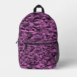Abstract Pattern Purple Black Printed Backpack