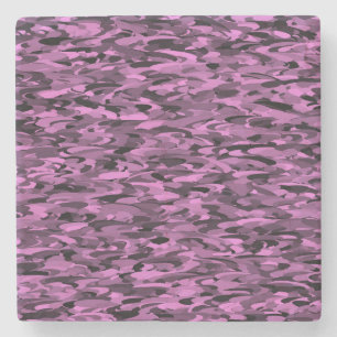 Abstract Pattern Purple Black Stone Coaster