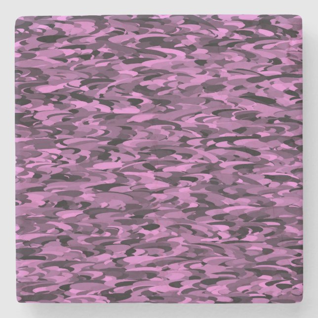 Abstract Pattern Purple Black Stone Coaster (Front)