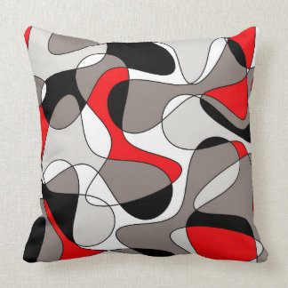 Abstract pattern - red and grey. cushion