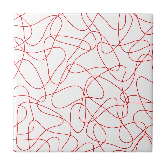 Abstract pattern - red and white. ceramic tile (Front)