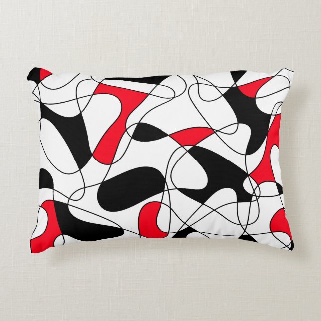 Abstract pattern - red, black and white. decorative cushion (Front)
