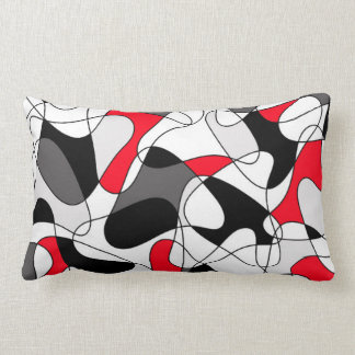 Abstract pattern - red, black and white. lumbar cushion