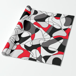 Abstract pattern - red, black and white. wrapping paper
