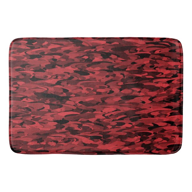 Abstract Pattern Red Black Bath Mat (Front)