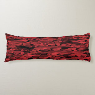 Abstract Pattern Red Black Body Cushion