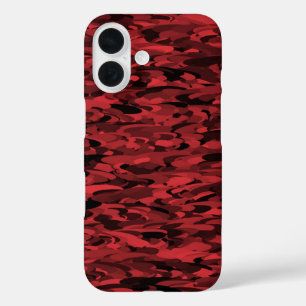 Abstract Pattern Red Black iPhone 16 Case