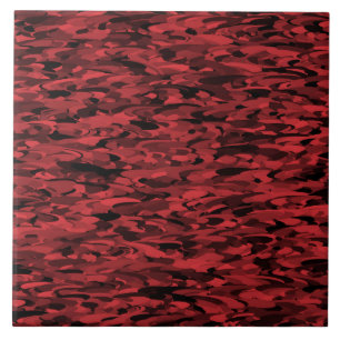 Abstract Pattern Red Black Ceramic Tile