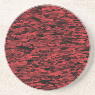 Abstract Pattern Red Black Coaster
