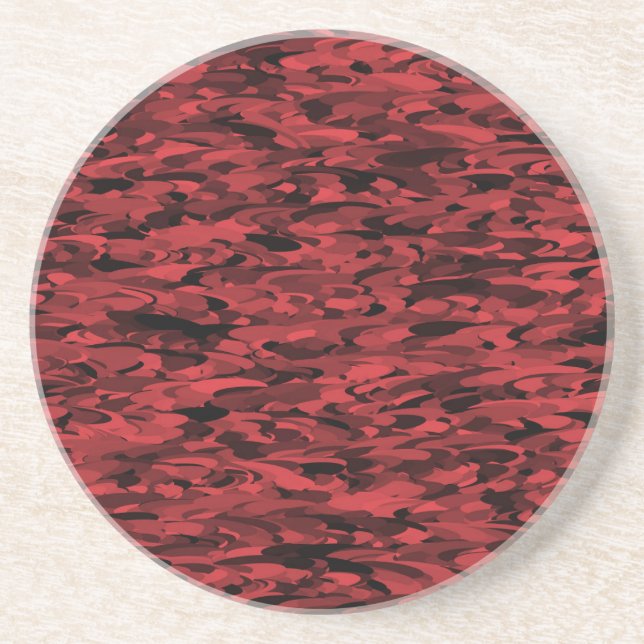 Abstract Pattern Red Black Coaster (Front)