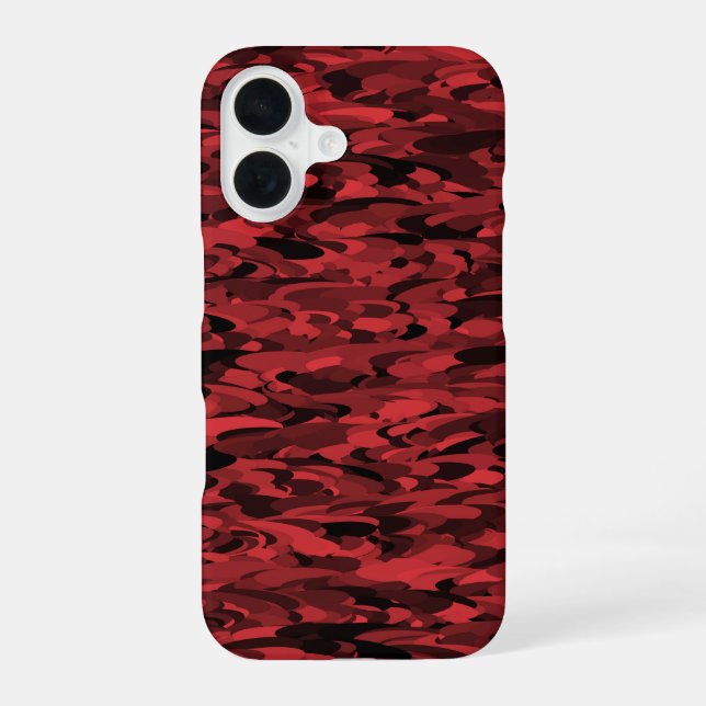Abstract Pattern Red Black iPhone 16 Case (Back)