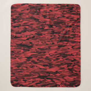 Abstract Pattern Red Black Sherpa Blanket