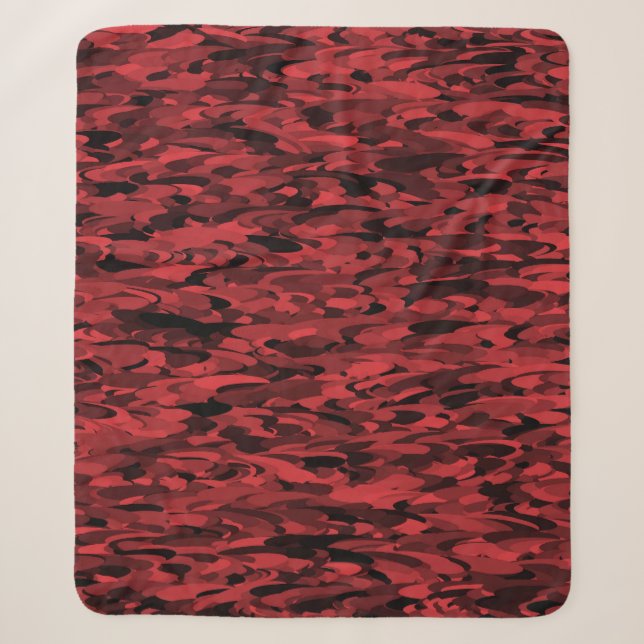Abstract Pattern Red Black Sherpa Blanket (Front)