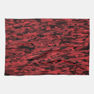 Abstract Pattern Red Black Tea Towel