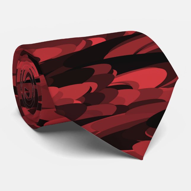 Abstract Pattern Red Black Tie (Rolled)
