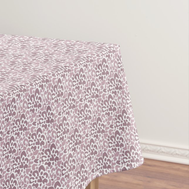 Abstract pattern spotted brown and beige tablecloth (In Situ)